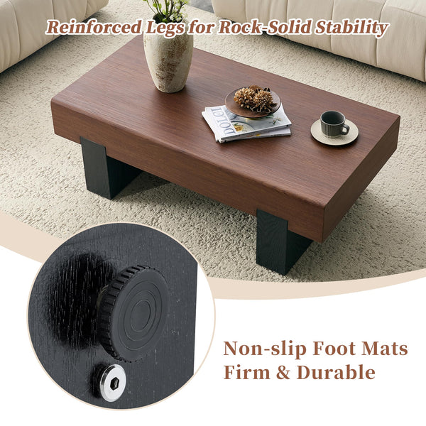Walnut Wood Coffee Table with Storage