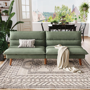 Corduroy Futon Sofa Bed with Adjustable Backrest