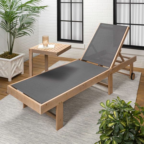 Outdoor Chaise Lounge Set with Side Table