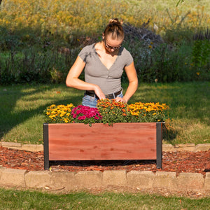 Acacia Wood Rectangular Raised Planter Box