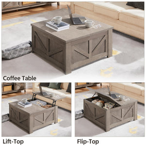 Square Lift Top Coffee Table with Hidden Storage