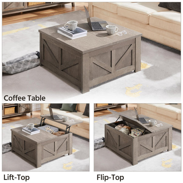 Square Lift Top Coffee Table with Hidden Storage