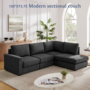 L-Shaped Sectional Sofa with Reversible Chaise