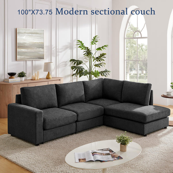 L-Shaped Sectional Sofa with Reversible Chaise