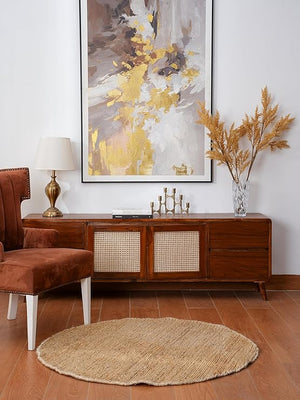 Hand-Knotted Jute Area Rug — Natural Fiber, Indoor & Outdoor