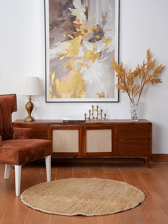 Hand-Knotted Jute Area Rug — Natural Fiber, Indoor & Outdoor