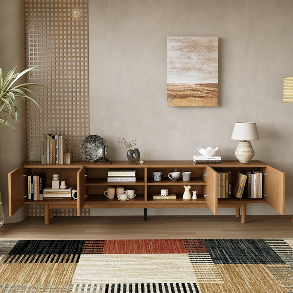86.61" Mid-Century Modern TV Stand for TVs up to 85"