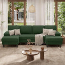 110" U-Shaped Sectional Sofa with Double Chaise