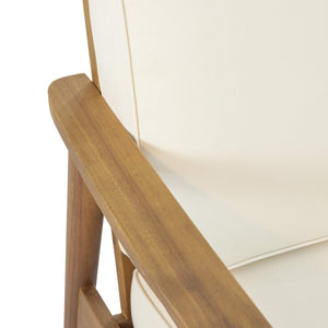 Outdoor Acacia Wood Loveseat Set with Coffee Table