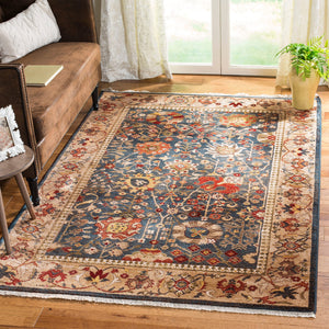 8x10 Oriental Area Rug – Blue & Tan Traditional Kashan Design
