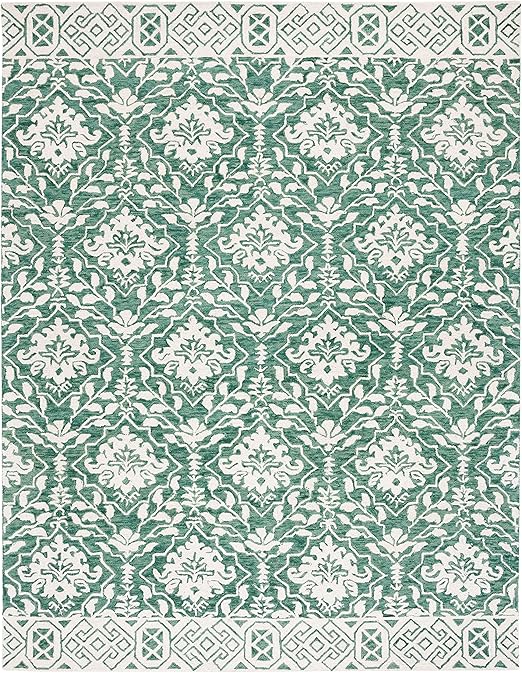 Hand-Tufted Wool Area Rug – 10' x 14' Geometric Dip Dye
