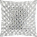 Decorative Throw Pillow with Pearl & Rhinestone Embellishment