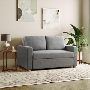 Convertible Sleeper Loveseat – Boucle Fabric, Pocket Coil Support
