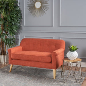 Mid-Century Modern Fabric Loveseat