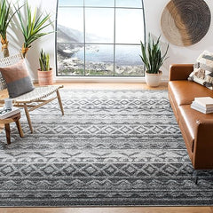 10x14 Moroccan Boho Area Rug – Ivory, Non-Shedding, Power Loomed