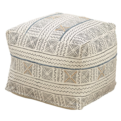 Abstract Design Mudcloth Pouf