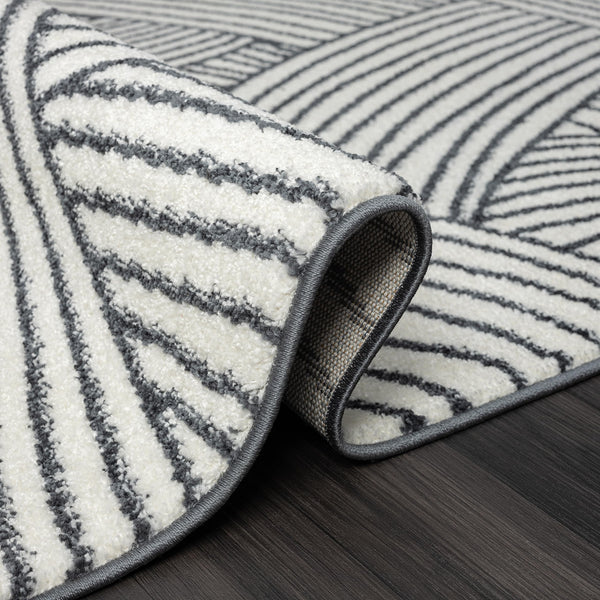 Grey Geometric Area Rug