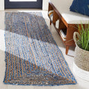 Handmade Jute & Cotton Runner Rug – 2'3" x 13' | Geometric Braided Design