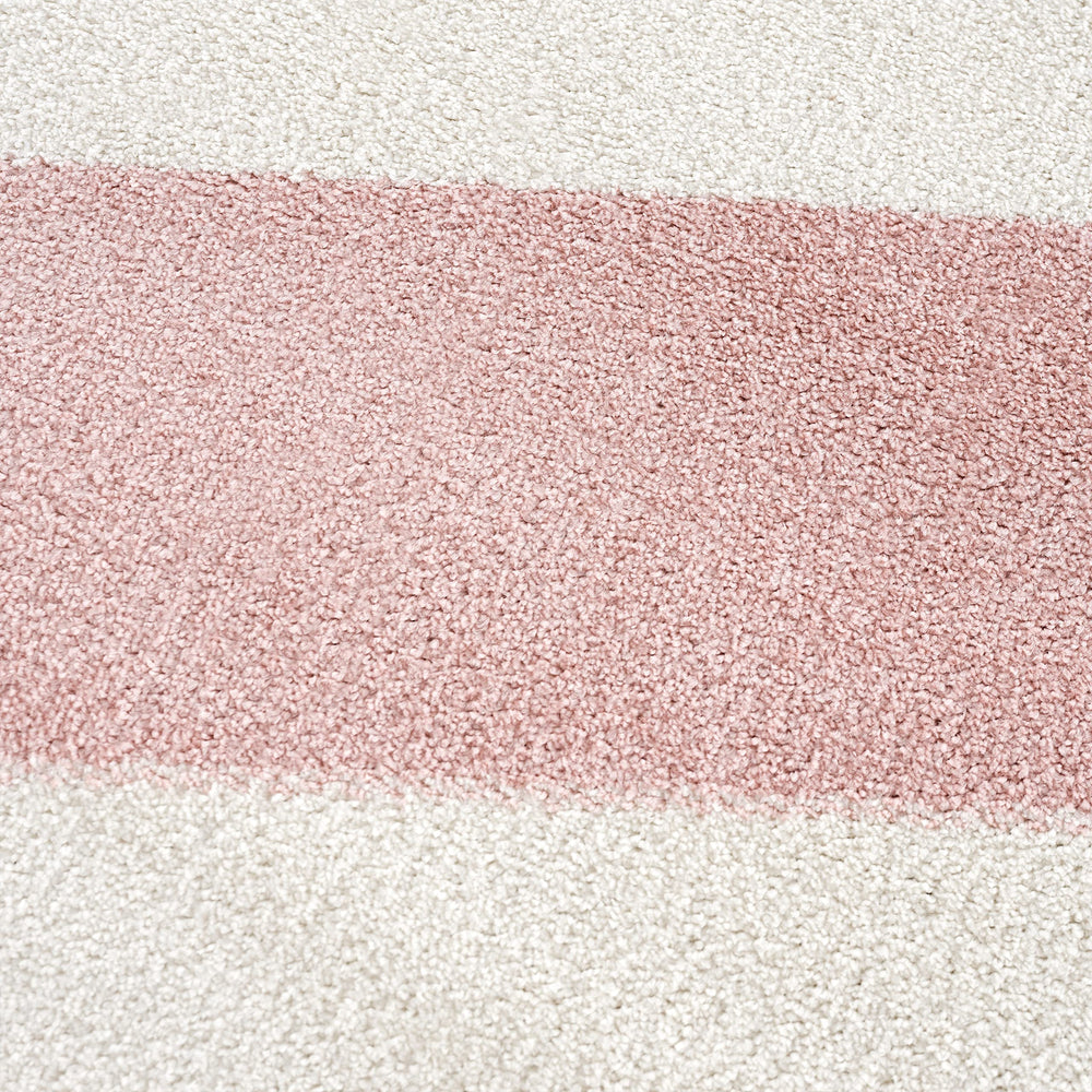 Mid-Century Contemporary Area Rug – Ivory, Beige & Blush Pink