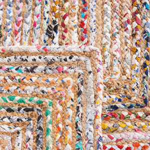 Handmade Jute & Cotton Runner Rug – 2'3" x 13' | Geometric Braided Design