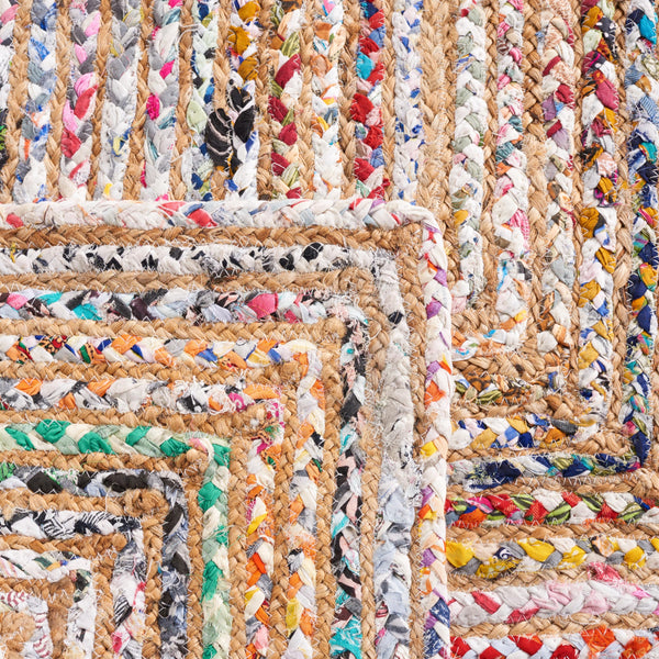Handmade Jute & Cotton Runner Rug – 2'3" x 13' | Geometric Braided Design