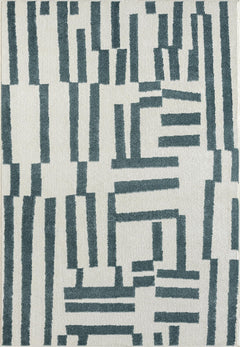 Modern Lines Area Rug – Cream & Green Geometric Design