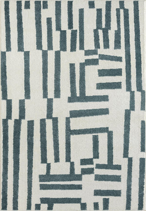 Modern Lines Area Rug – Cream & Green Geometric Design
