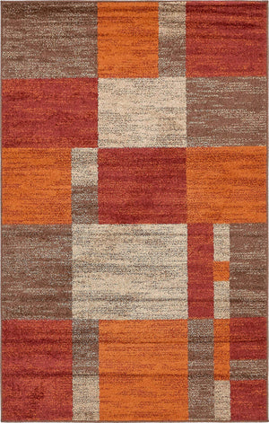 Patchwork Area Rug – Geometric Abstract, Polypropylene