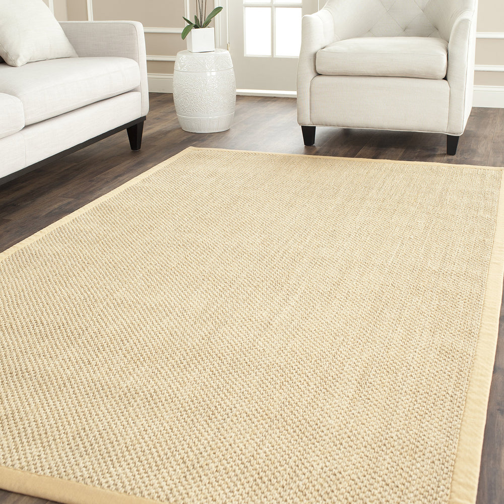 Natural Fiber Sisal Area Rug 3x5 with Fabric Border