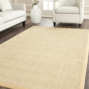 Natural Fiber Sisal Area Rug 3x5 with Fabric Border