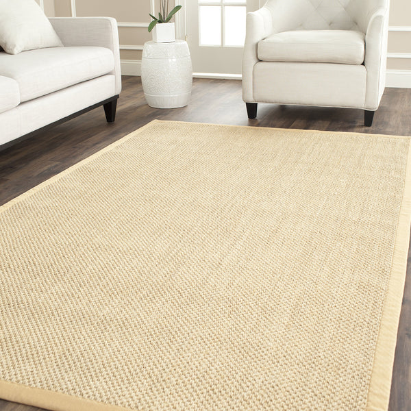 Natural Fiber Sisal Area Rug 3x5 with Fabric Border