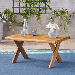 Outdoor Acacia Wood Coffee Table – Sandblast Teak Finish