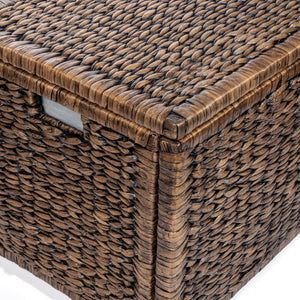 Handwoven Water Hyacinth Storage Trunk with Removable Lid