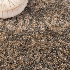5'3" x 7'6" Shag Area Rug – Damask Design, Non-Shedding, 1.2-Inch Thick
