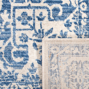 Navy & Light Grey Medallion Distressed Area Rug 9' x 12'