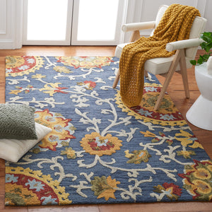 Hand-Tufted Wool Area Rug 4' x 6' – Floral Accent Rug for Living Room, Bedroom & Entryway