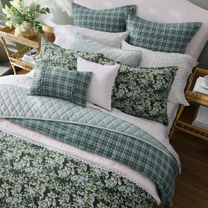 King Comforter Set 7-Piece – Floral Green Cotton Bedding