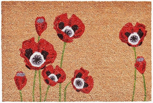 Red Poppies Coir Doormat