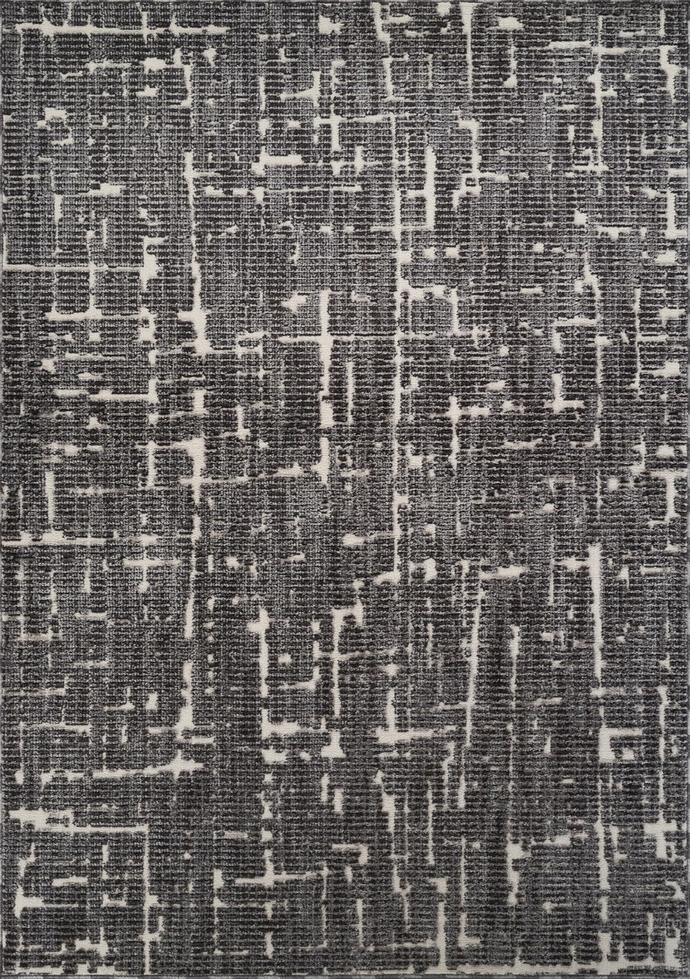 Black Abstract Striped Area Rug