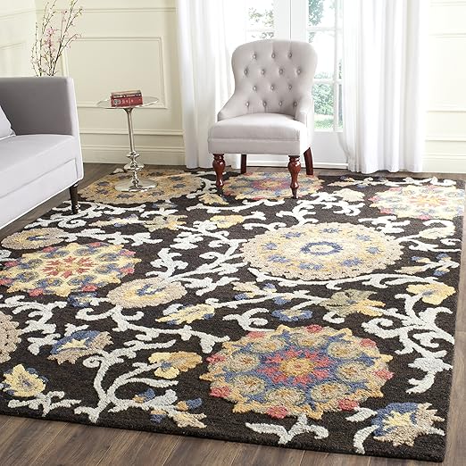 9x12 Handmade Wool Area Rug – Blossom Floral Collection