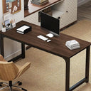 63-Inch Large Office Computer Desk with Steel Frame