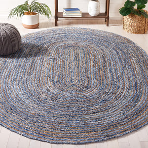 Oval Braided Jute & Cotton Area Rug – 4' x 6'