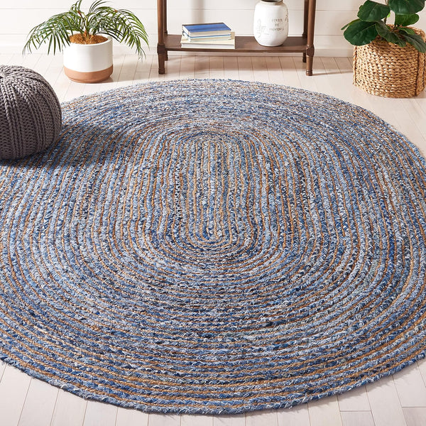 Oval Braided Jute & Cotton Area Rug – 4' x 6'