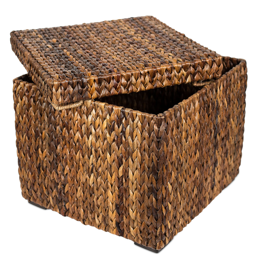 Handwoven Abaca Storage Ottoman with Lid