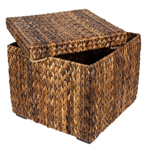 Handwoven Abaca Storage Ottoman with Lid