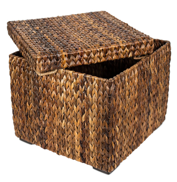 Handwoven Abaca Storage Ottoman with Lid