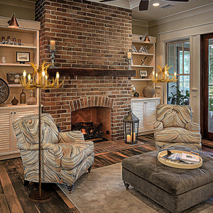 Bronze Antler Floor Lamp with 5-Light Candelabra