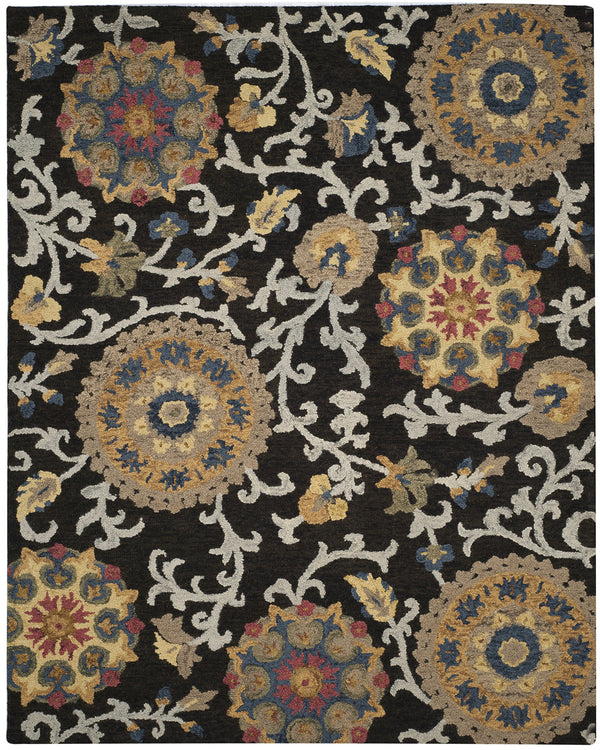 8x10 Handmade Wool Area Rug – Floral Tufted Design