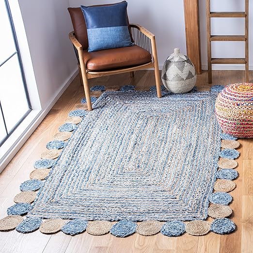 Oval Braided Jute & Cotton Area Rug – 6' x 9'