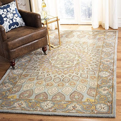 Hand-Tufted Wool Area Rug 4' x 6' – Traditional Oriental Medallion